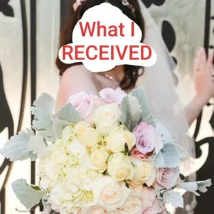 What we recieved, which is nothing like what the florist was supposed to give us