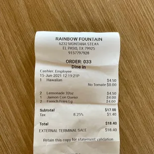 Receipt