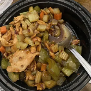 Kung Pao Chicken. Too much celery. Great Spice.