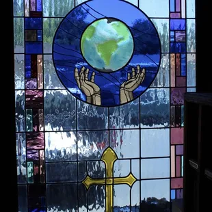 Stained Glass Window at The Valley of the Shepard in Galt Calif.