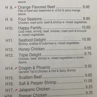 Menu pics
