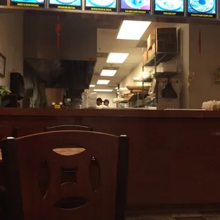 Inside the dining room, view of the counter.