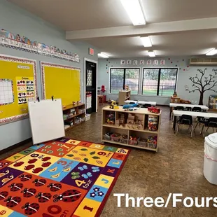 Our preschool classroom. Fun centers to explore!