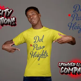 a man in a yellow t - shirt