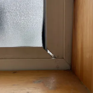 Broken bathroom window