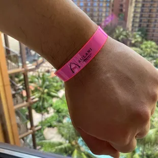 Fish shaped hole punch on your guest wristband is your proof of admission