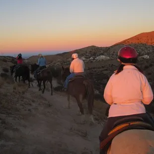 Returning to the ranch just before sunset