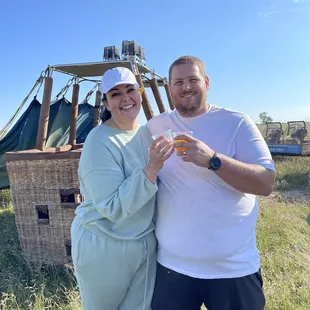 Post flight champagne toast