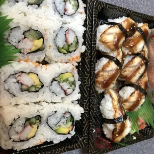 California Roll &amp; Eel Sushi