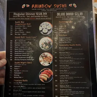 menu