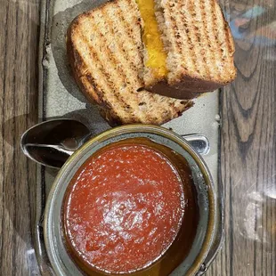 Grilled cheese with tomato soup