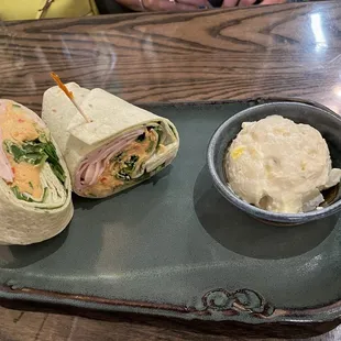 Potato Salad With ham Turkey wrap