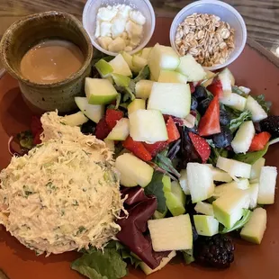 Chicken salad added to apple salad - delicious!