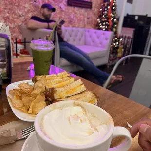 Coffee butter latte Grilled cheese Green dream