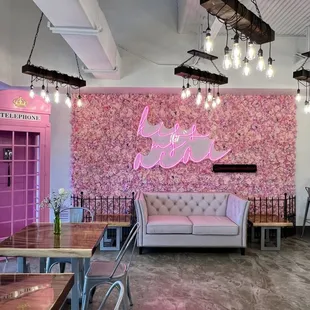 the interior of a cafe