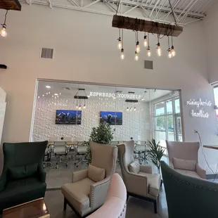 a living room with a lot of furniture