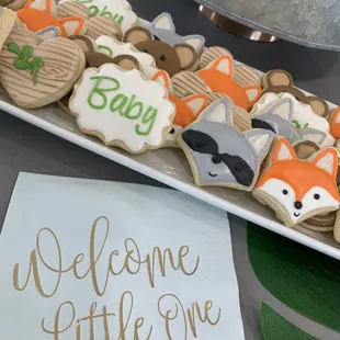 a welcome little one cookie platter