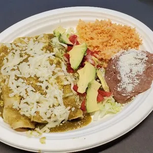 Enchiladas verdes.