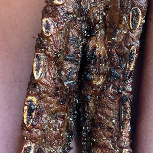 a close up view of the ribs