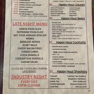 Happy Hour Menu