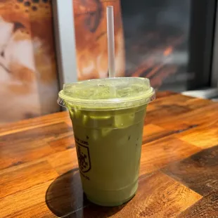 Matcha latte with coconut milk