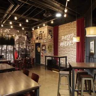 tables and chairs in a restaurant