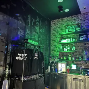 Merch &amp; behind bar