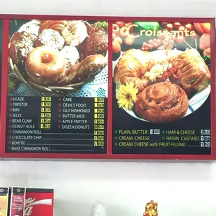 Menu from May 2017