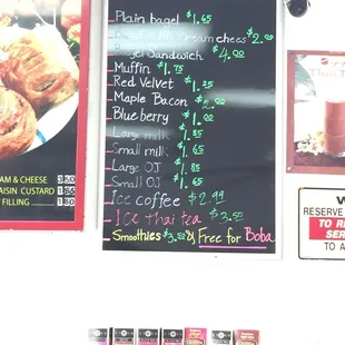Menu from May 2017