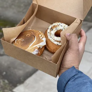 lemon meringue and everything bagel donut