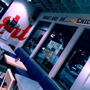 the inside of a restaurant