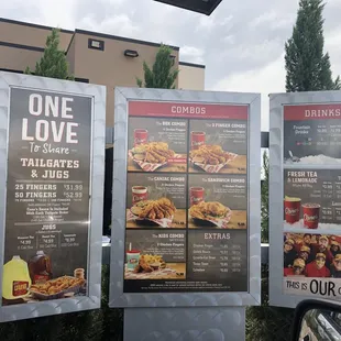 Drive thru menu