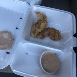 Disappointed. $4.34 for 2 tiny, chewy, uncrispy tenders.