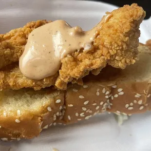 Chicken fingers! Yum!