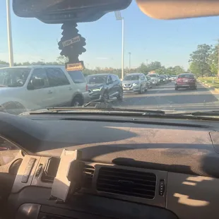 the view from inside a car
