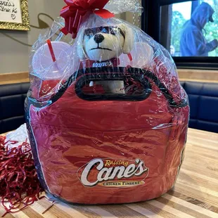 1st person in line received a Canes Basket