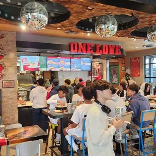 people eating in a restaurant