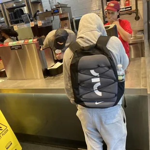 a man with a backpack