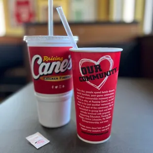 two cups with straws