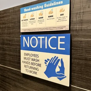 Signage in restroom