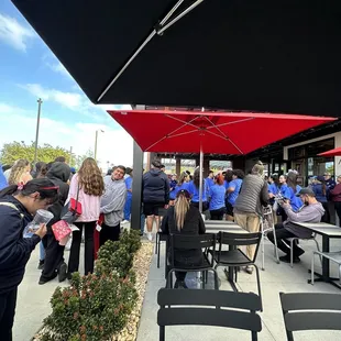 Just before they announced the &quot;Lucky 20&quot; persons who won a FREE chicken box for a year. Their newest location opened shortly thereafter.