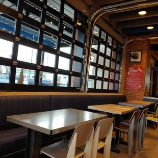 Seating with garage doors