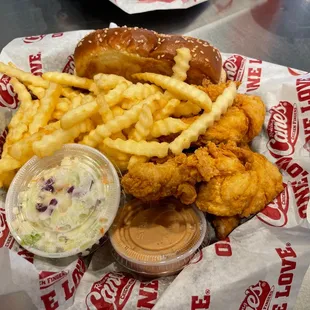 Box Meal: note the inclusion of slaw