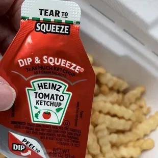 Cool ketchup packs...you can dip your fries!