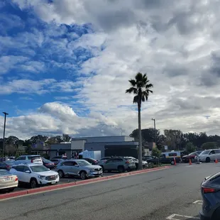 Outside (park farther away to avoid traffic)
