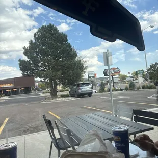 outside