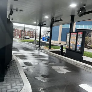 an empty parking lot