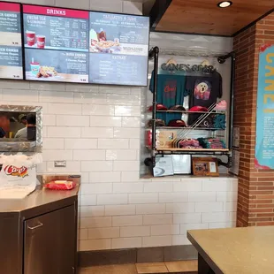 the counter and menu