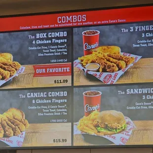 Menu as of 8/21/2024