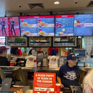 Here is the simple menu and the open kitchen behind it.